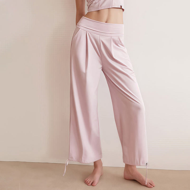 Spodnie damskie Leica z kieszeniami i ściągaczami Buddha Stones Casual Plain Drawstring Hems - image 10