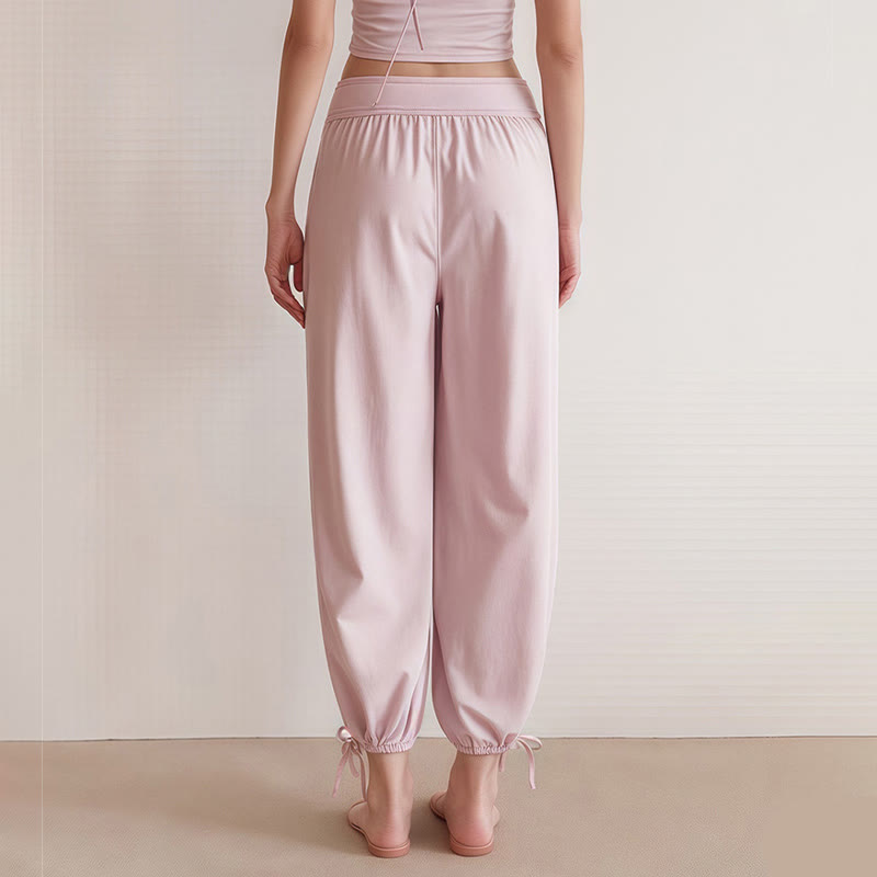 Spodnie damskie Leica z kieszeniami i ściągaczami Buddha Stones Casual Plain Drawstring Hems - image 9