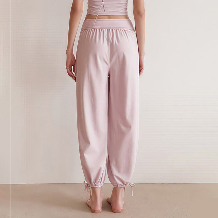 Spodnie damskie Leica z kieszeniami i ściągaczami Buddha Stones Casual Plain Drawstring Hems - image 9