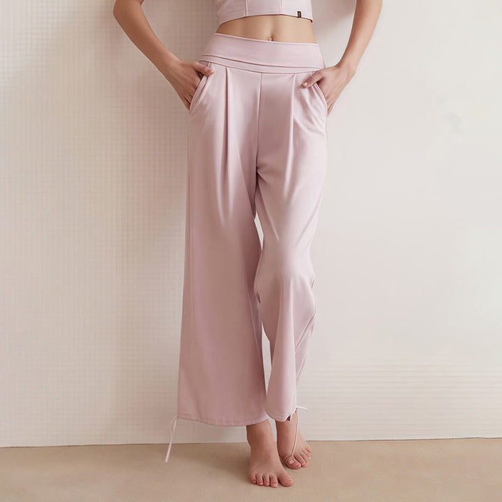 Spodnie damskie Leica z kieszeniami i ściągaczami Buddha Stones Casual Plain Drawstring Hems - image 12