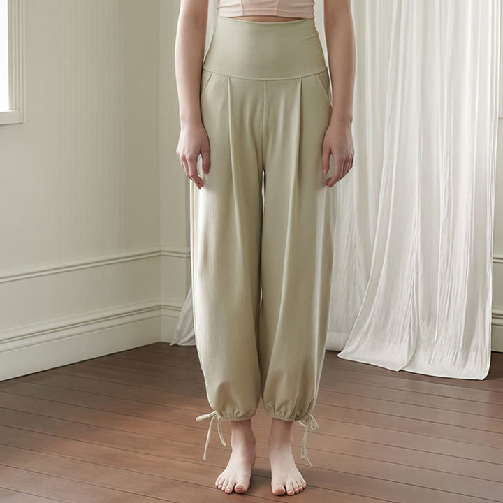 Spodnie damskie Leica z kieszeniami i ściągaczami Buddha Stones Casual Plain Drawstring Hems - DarkSeaGreen - US4, UK/AU8, EU36 (L) - image 13