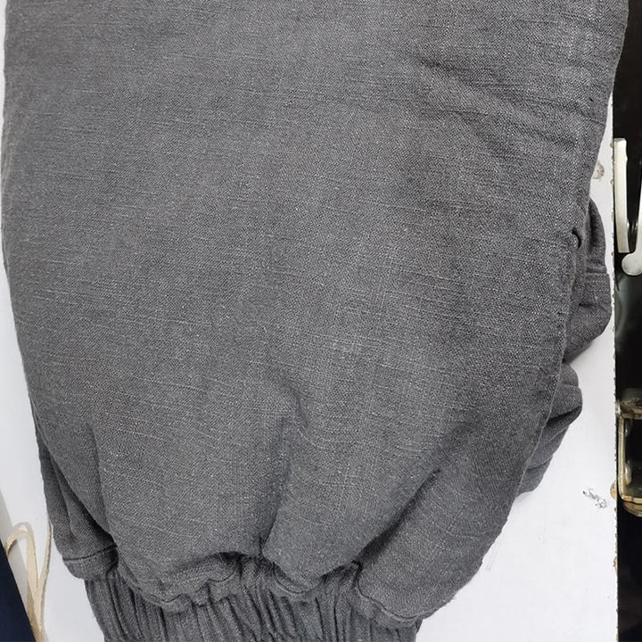 Spodnie damskie z szerokimi nogawkami Buddha Stones Casual Plain Loose Straight Leg z kieszeniami i bawełną ramia - Łupkowoszary - US6, UK/AU10, EU38 (L) - image 7