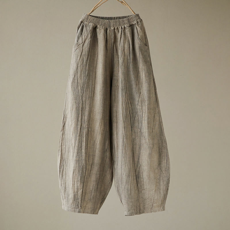 Spodnie damskie z ramii Buddha Stones Casual Plain Loose Tie-Dye z kieszeniami - image 24