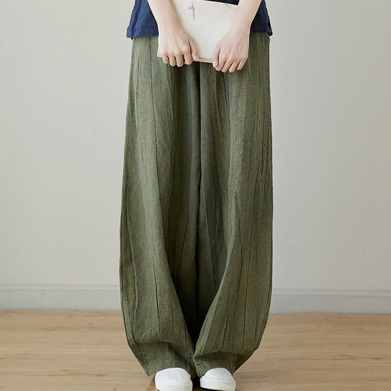 Spodnie damskie z ramii Buddha Stones Casual Plain Loose Tie-Dye z kieszeniami - image 12