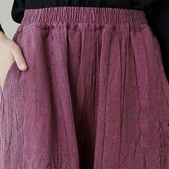 Spodnie damskie z ramii Buddha Stones Casual Plain Loose Tie-Dye z kieszeniami - image 5