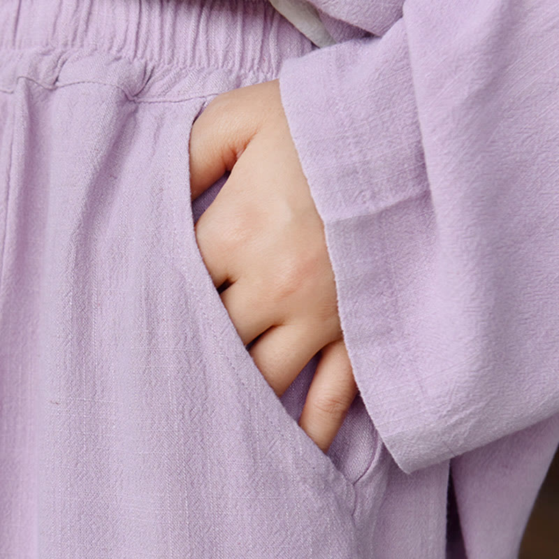 Spodnie lniane damskie z kieszeniami Buddha Stones Casual Plain Loose - image 27