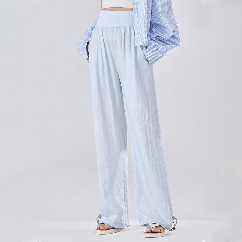 Spodnie damskie z szerokimi nogawkami i kieszeniami, z wiskozy, z szerokimi nogawkami i kieszeniami, z szerokimi nogawkami i elastycznym wsparciem brzucha, z Buddha Stones - image 5