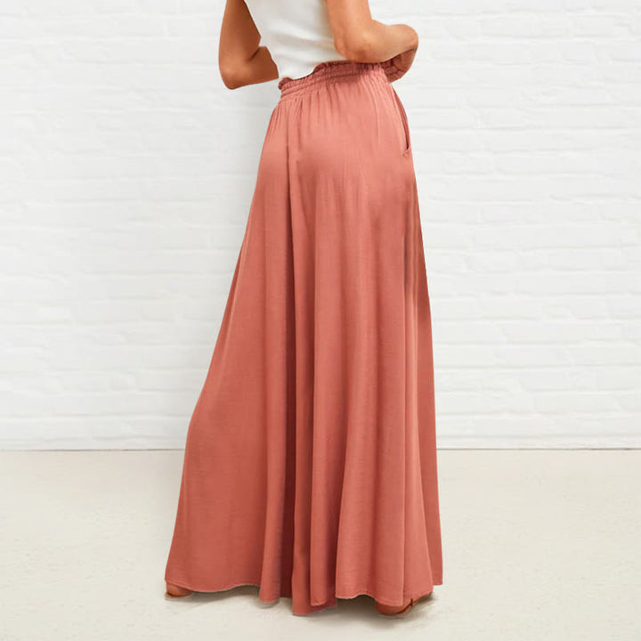 Buddha Stones Luźne Spodnie Damskie Z Wysokim Elastycznym Pasem Z Kieszeniami Z Poliestru