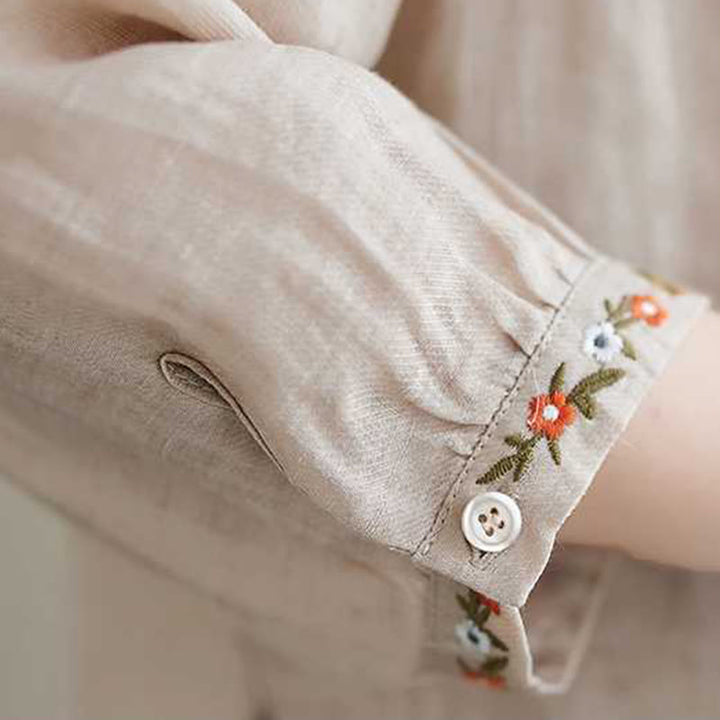 Buddha Stones 2 szt. Bawełna Haft Kwiaty Koszula Top Spodnie Medytacja Zen Tai Chi Odzież Damska Zestaw - image 12