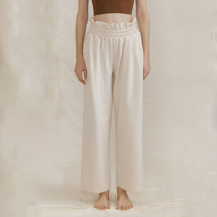 Buddha Stones Luźne Damskie Spodnie Spandex Z Kieszeniami Z Klamrą - FloralWhite - US6, UK/AU10, EU38 (XL) - image 16