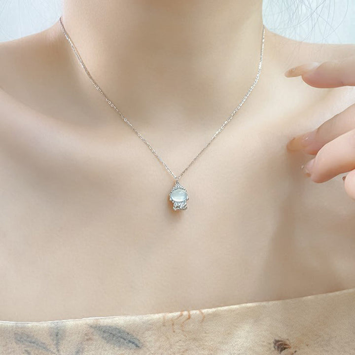 Buddha Stones 925 Srebro Sterling Chalcedon Bezpostaciowy Budda Pozytywny Naszyjnik Wisiorek - image 8