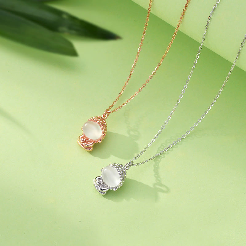 Buddha Stones 925 Srebro Sterling Chalcedon Bezpostaciowy Budda Pozytywny Naszyjnik Wisiorek - image 1