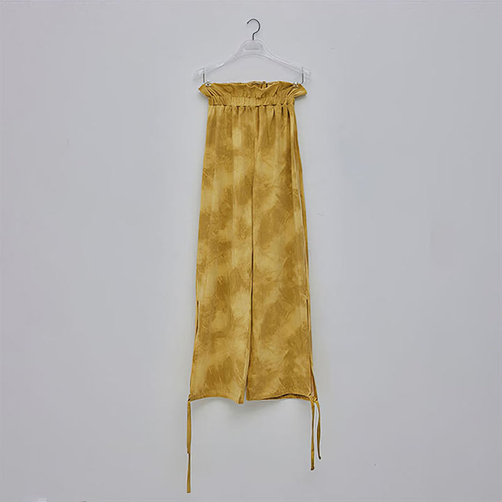 Spodnie damskie z elastycznymi nogawkami i nadrukiem w kolorze atramentowym Buddha Stones Casual Trouser Ties - image 11