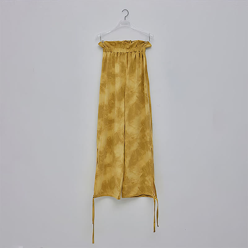 Spodnie damskie z elastycznymi nogawkami i nadrukiem w kolorze atramentowym Buddha Stones Casual Trouser Ties - image 11