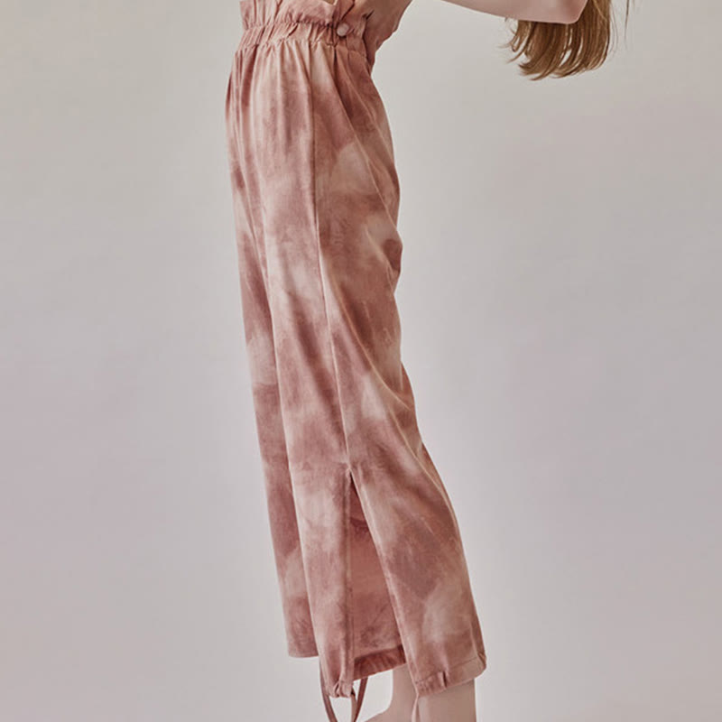 Spodnie damskie z elastycznymi nogawkami i nadrukiem w kolorze atramentowym Buddha Stones Casual Trouser Ties - image 3