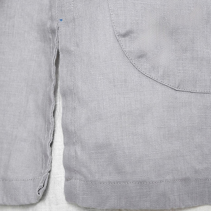 Buddha Stones Jednokolorowe Żabki Guziki Długie Rękawy Lniane Koszule Damskie Z Kieszeniami - image 12