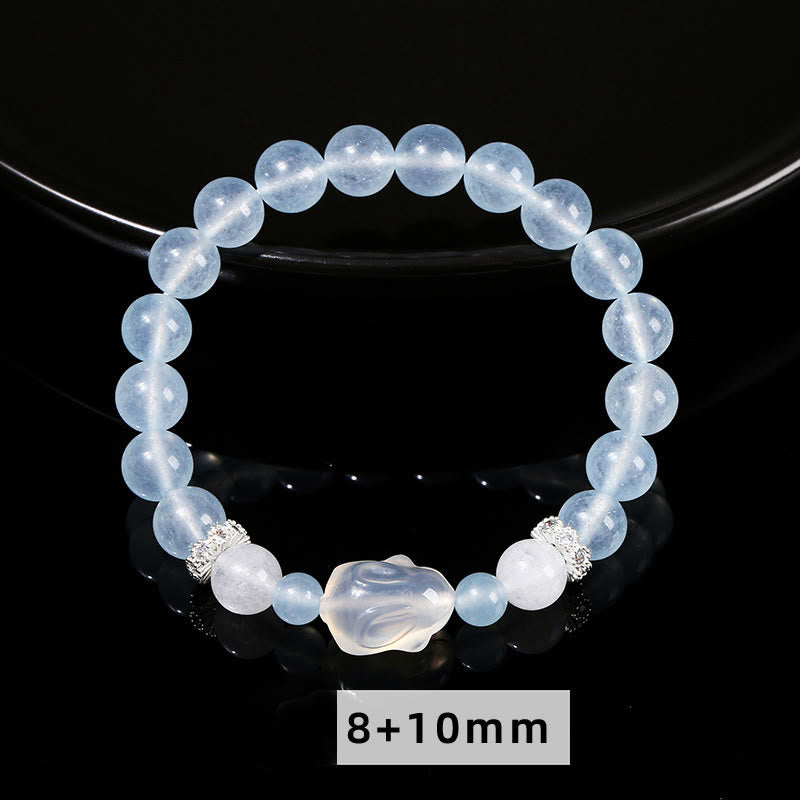 Buddha Stones Blue Chalcedon White Agate Rabbit Emotional Balance