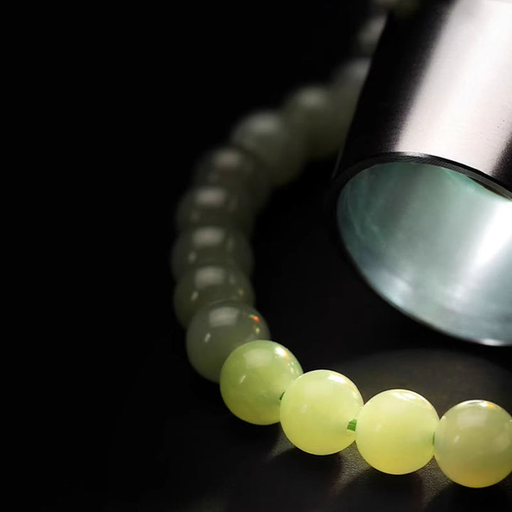 Buddha Stones Naturalny Hetian Jade Agat Królik Miedź Moneta Bransoletka Szczęścia