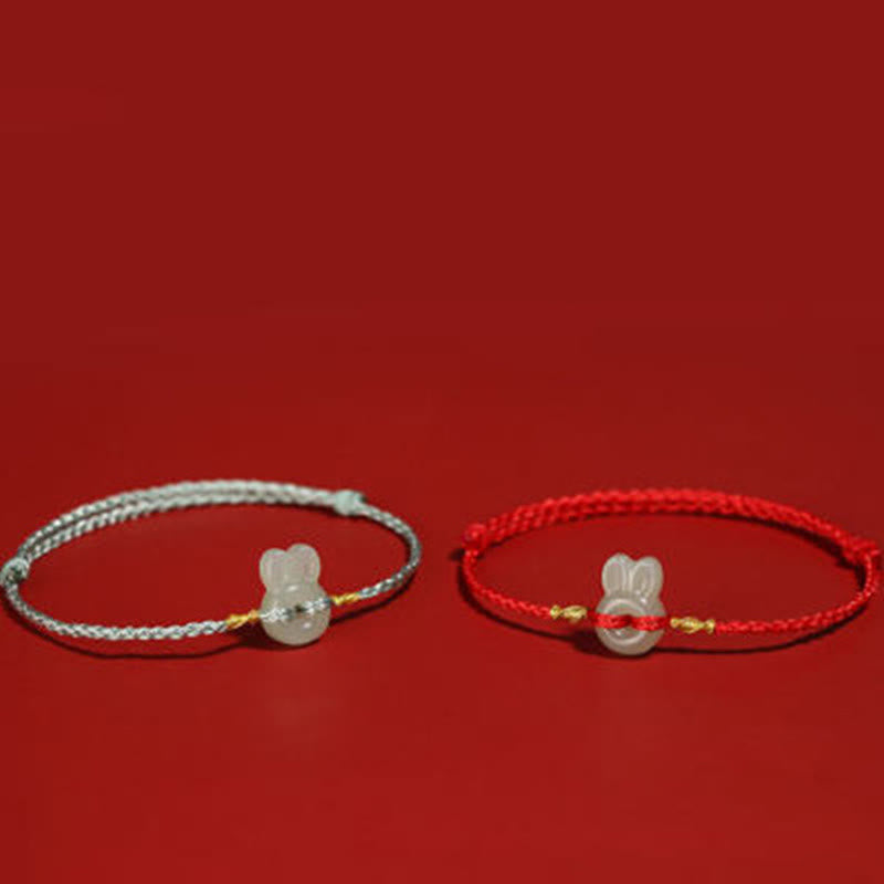Buddha Stones z kamieni Buddy Hetian Jade Cute Rabbit String Luck