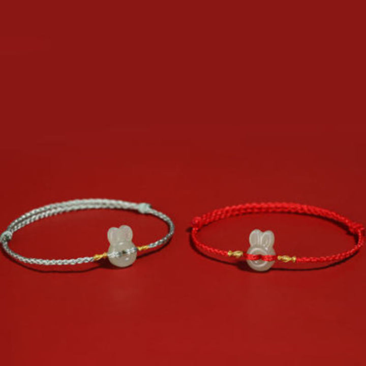 Buddha Stones z kamieni Buddy Hetian Jade Cute Rabbit String Luck