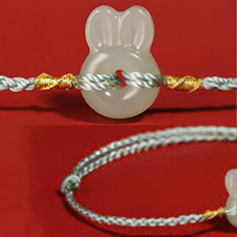 Buddha Stones z kamieni Buddy Hetian Jade Cute Rabbit String Luck