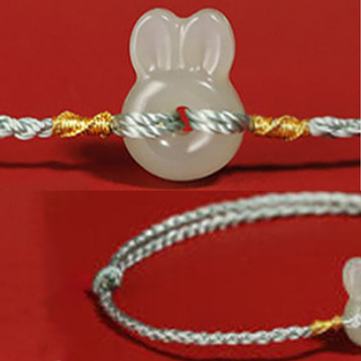 Buddha Stones z kamieni Buddy Hetian Jade Cute Rabbit String Luck