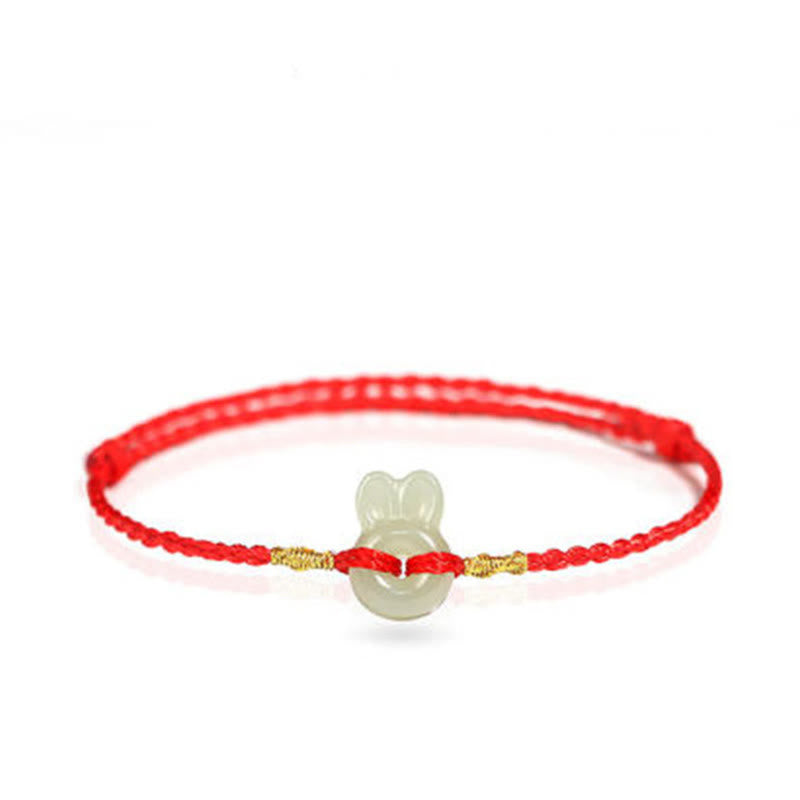 Buddha Stones z kamieni Buddy Hetian Jade Cute Rabbit String Luck