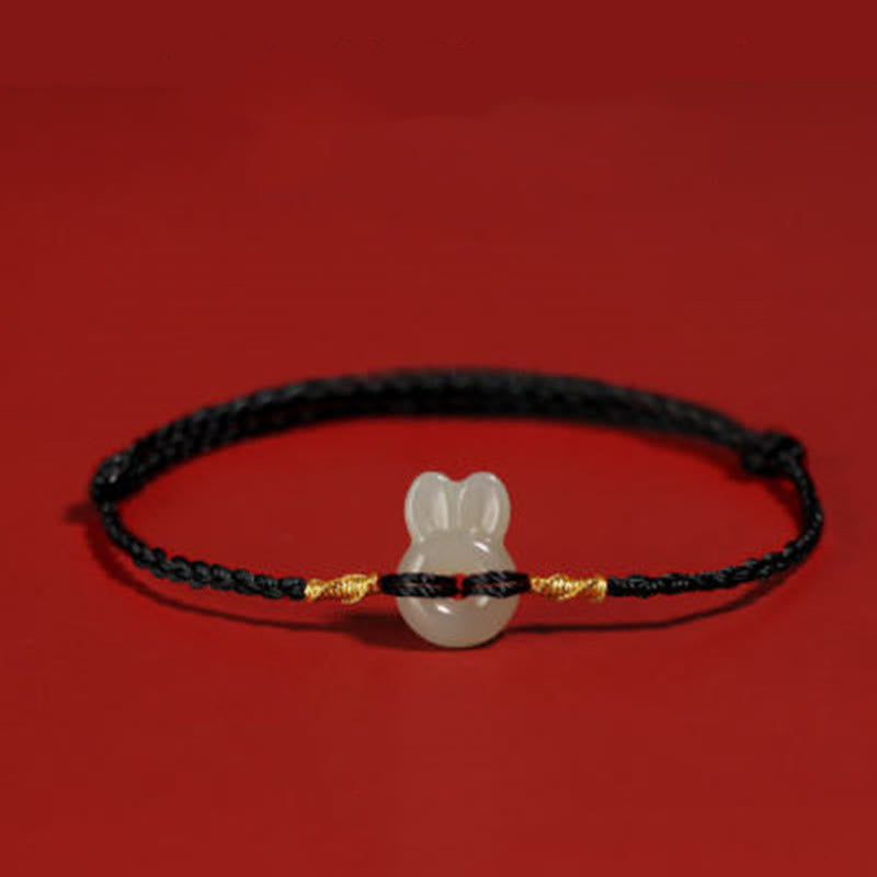 Buddha Stones z kamieni Buddy Hetian Jade Cute Rabbit String Luck