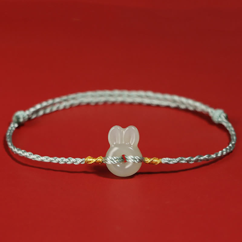 Buddha Stones z kamieni Buddy Hetian Jade Cute Rabbit String Luck