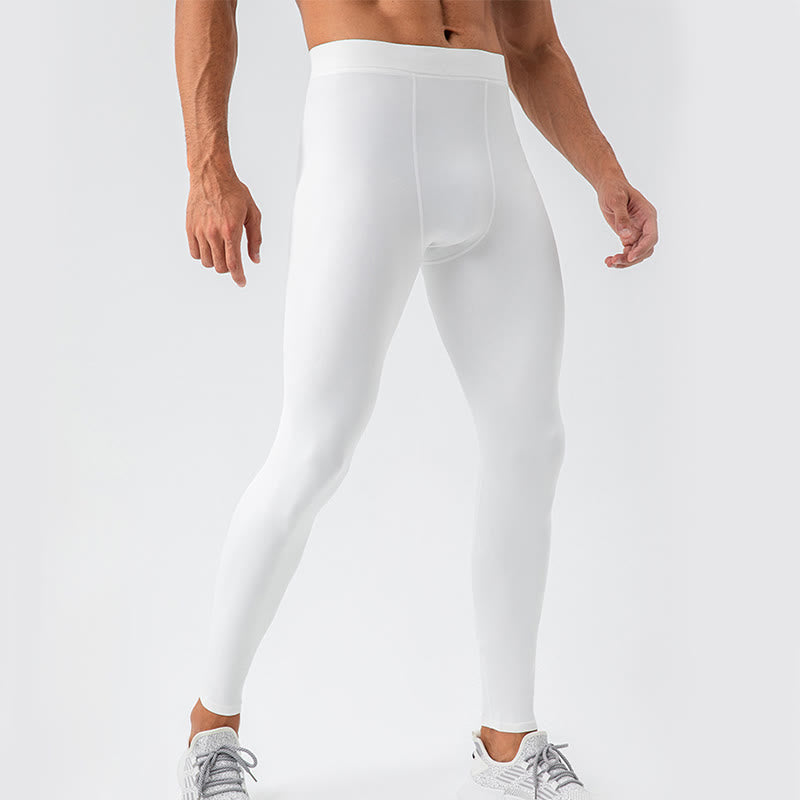 Buddha Stones Proste Wysokie Talie Elastyczne Oddychające Sportowe Spodnie Męskie Legginsy - Biały - US/UK/AU44， EU54 (2XL) - image 7