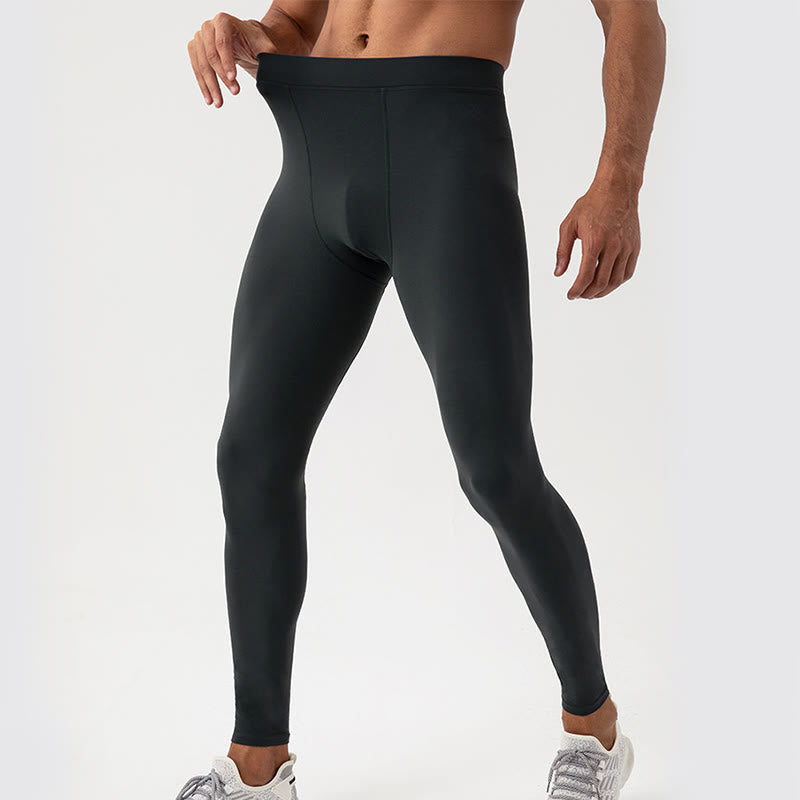 Buddha Stones Proste Wysokie Talie Elastyczne Oddychające Sportowe Spodnie Męskie Legginsy