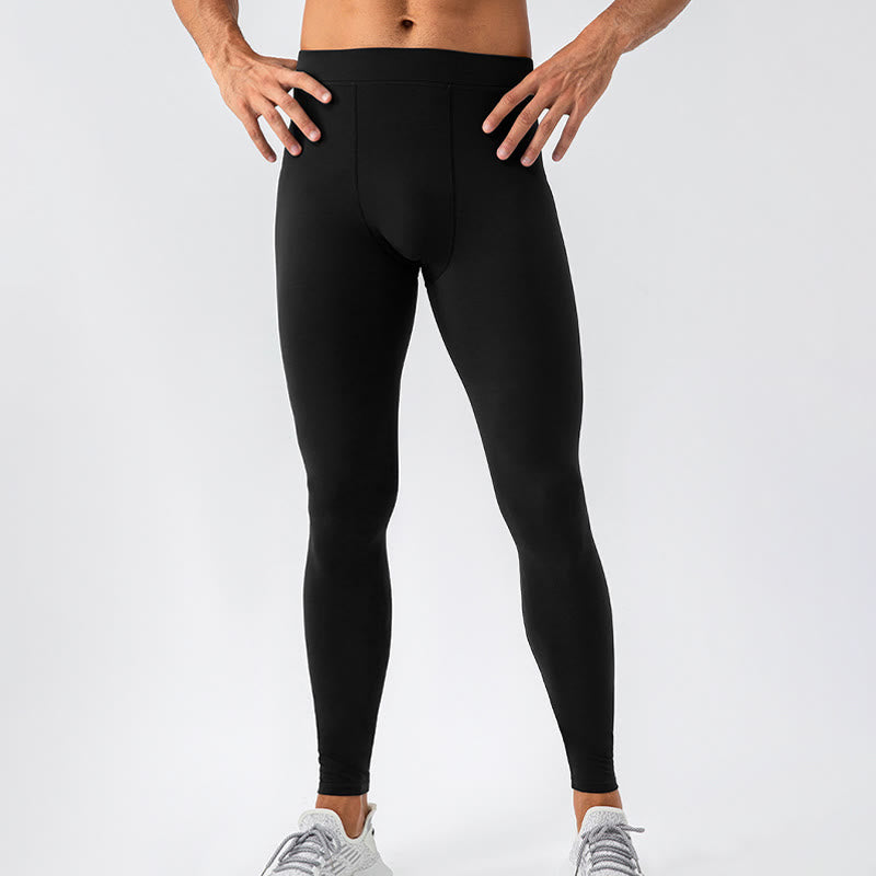 Buddha Stones Proste Wysokie Talie Elastyczne Oddychające Sportowe Spodnie Męskie Legginsy - image 2