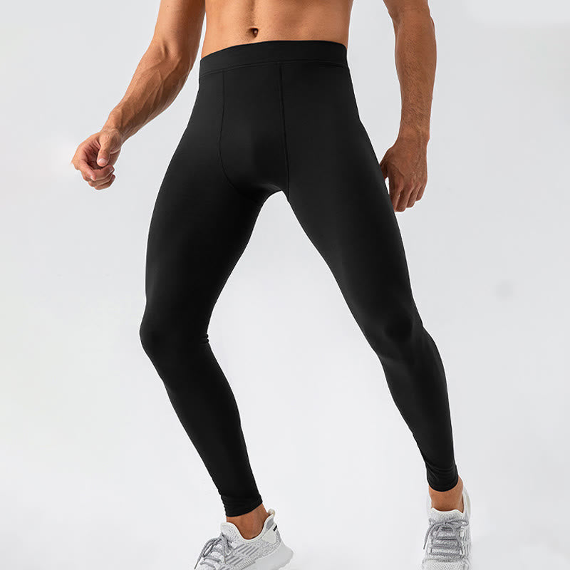 Buddha Stones Proste Wysokie Talie Elastyczne Oddychające Sportowe Spodnie Męskie Legginsy - image 1