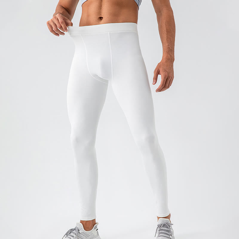 Buddha Stones Proste Wysokie Talie Elastyczne Oddychające Sportowe Spodnie Męskie Legginsy - image 10
