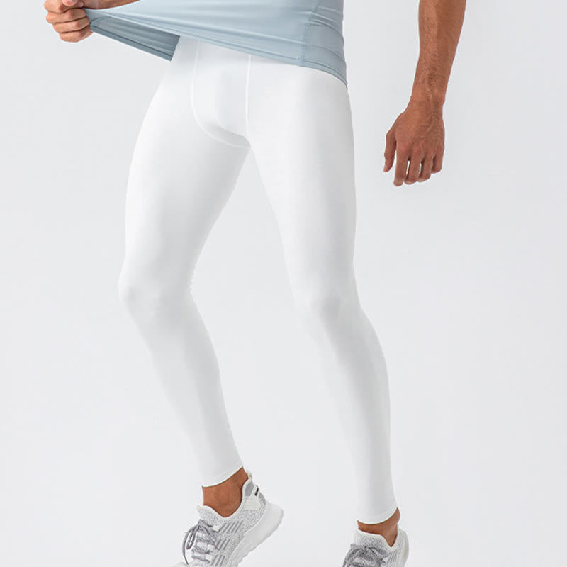 Buddha Stones Proste Wysokie Talie Elastyczne Oddychające Sportowe Spodnie Męskie Legginsy - image 8