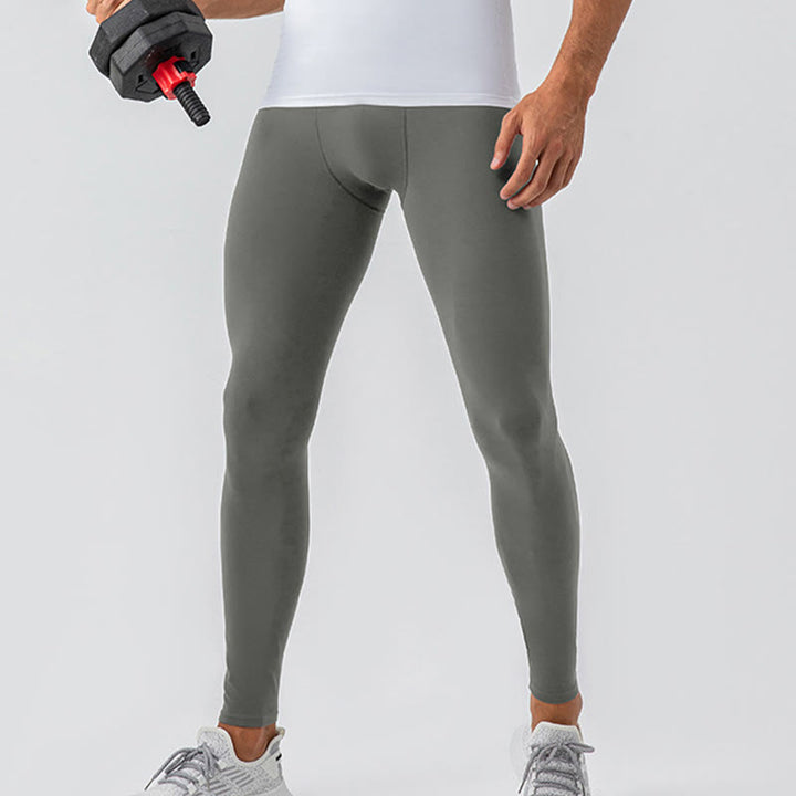 Buddha Stones Proste Wysokie Talie Elastyczne Oddychające Sportowe Spodnie Męskie Legginsy - image 13