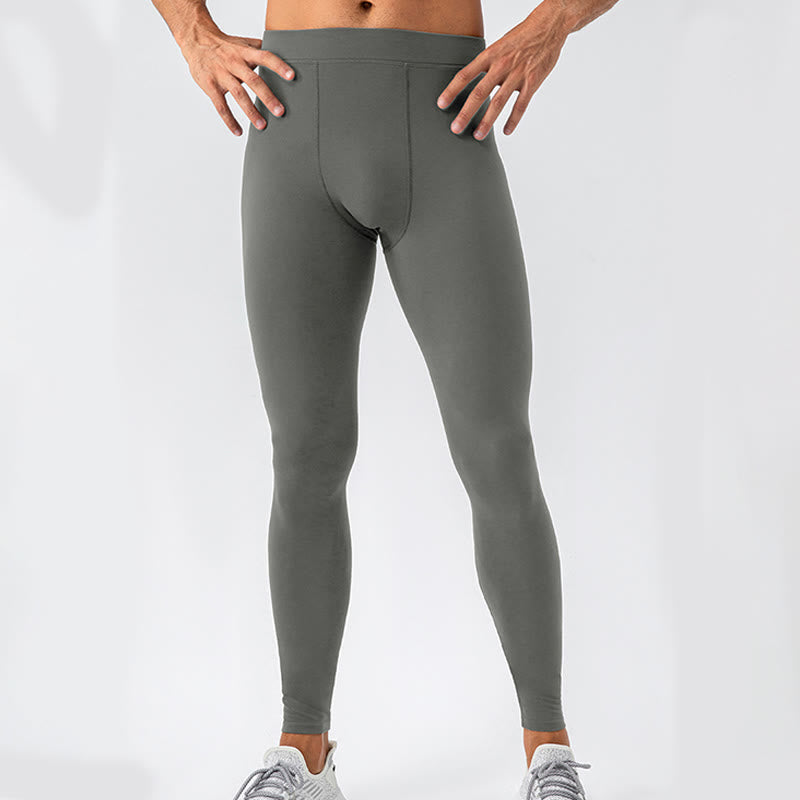 Buddha Stones Proste Wysokie Talie Elastyczne Oddychające Sportowe Spodnie Męskie Legginsy - image 14