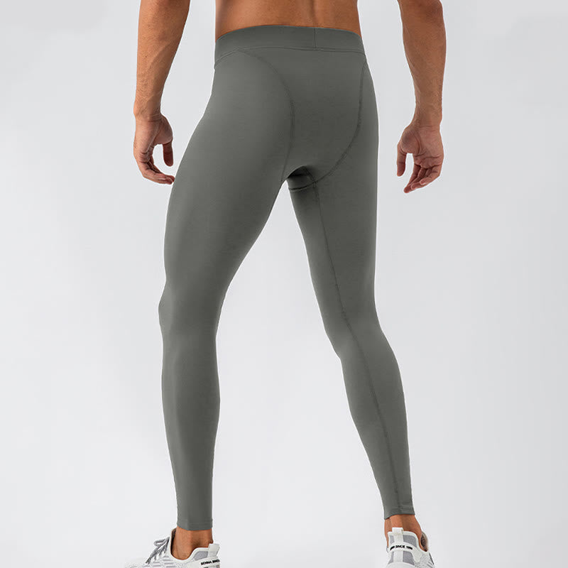 Buddha Stones Proste Wysokie Talie Elastyczne Oddychające Sportowe Spodnie Męskie Legginsy - image 15