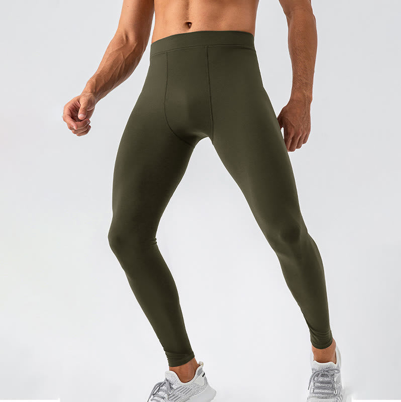Buddha Stones Proste Wysokie Talie Elastyczne Oddychające Sportowe Spodnie Męskie Legginsy - image 32