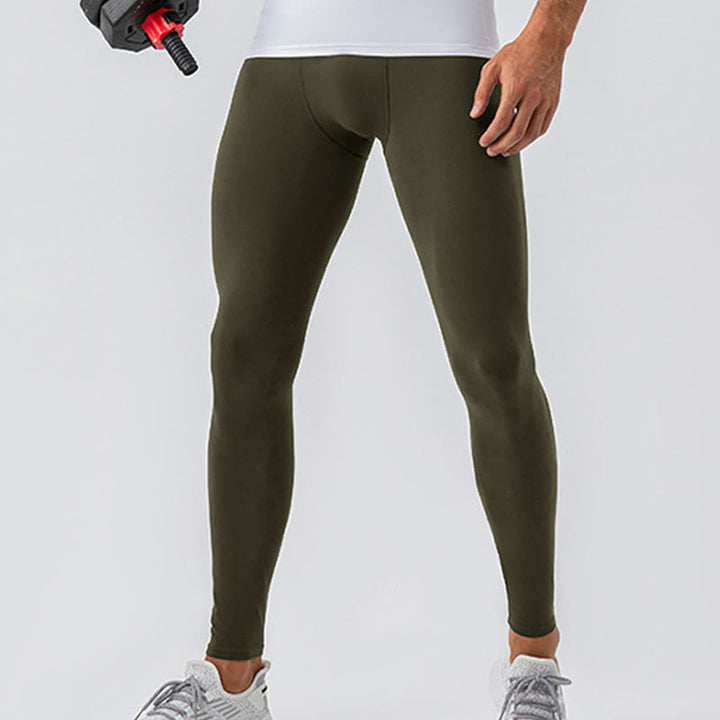 Buddha Stones Proste Wysokie Talie Elastyczne Oddychające Sportowe Spodnie Męskie Legginsy - image 33