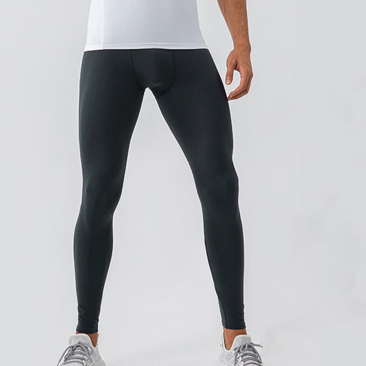 Buddha Stones Proste Wysokie Talie Elastyczne Oddychające Sportowe Spodnie Męskie Legginsy - image 20