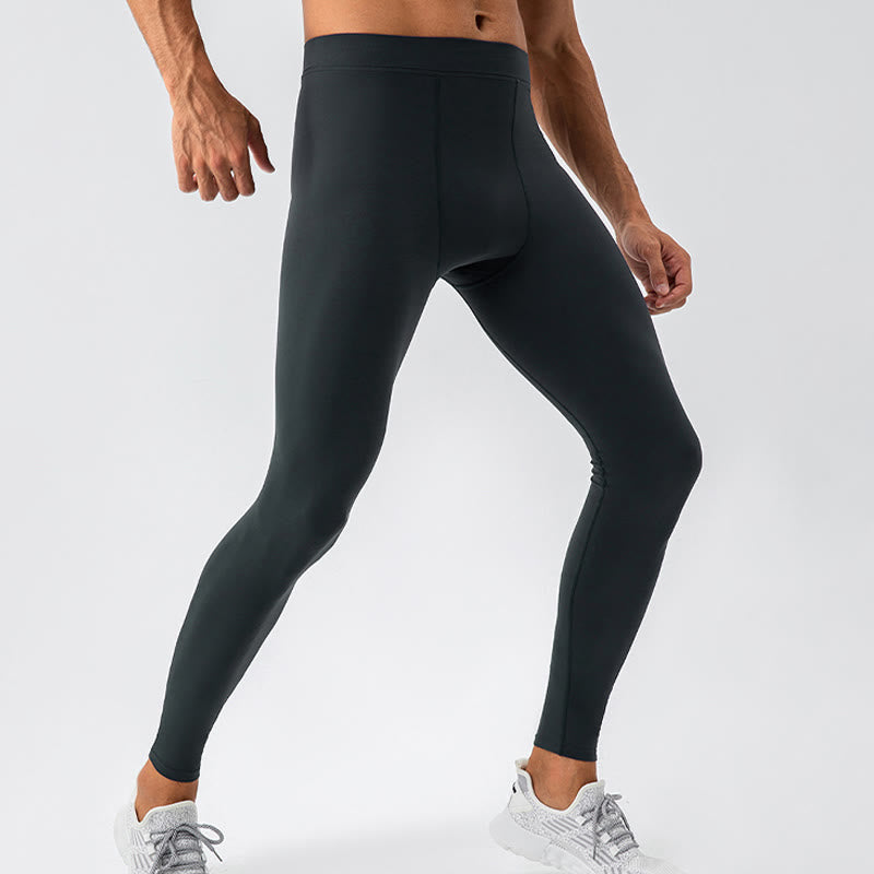 Buddha Stones Proste Wysokie Talie Elastyczne Oddychające Sportowe Spodnie Męskie Legginsy - image 18