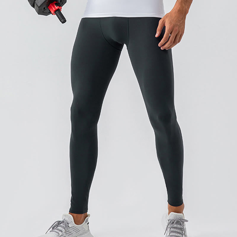 Buddha Stones Proste Wysokie Talie Elastyczne Oddychające Sportowe Spodnie Męskie Legginsy - image 22