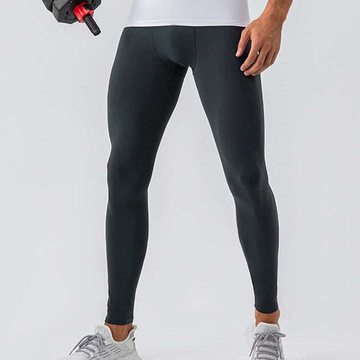 Buddha Stones Proste Wysokie Talie Elastyczne Oddychające Sportowe Spodnie Męskie Legginsy - image 22