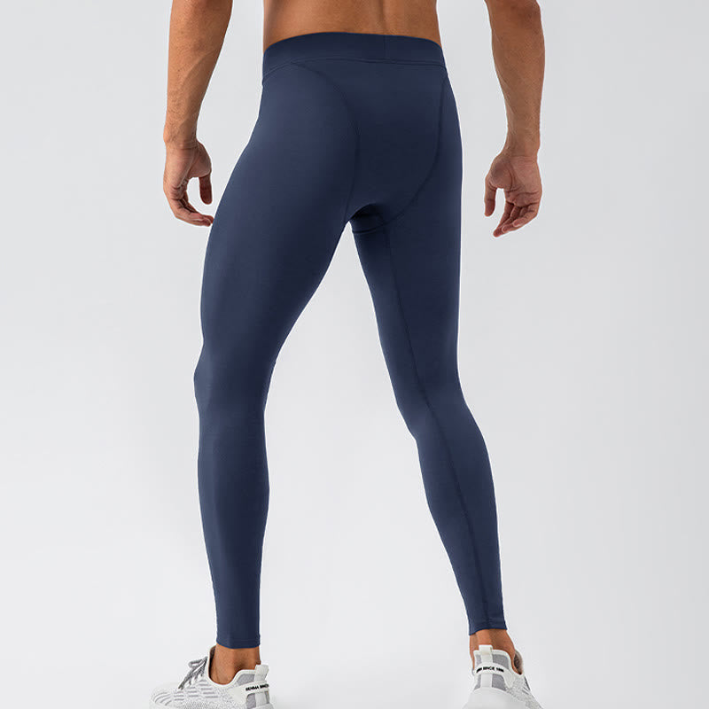 Buddha Stones Proste Wysokie Talie Elastyczne Oddychające Sportowe Spodnie Męskie Legginsy