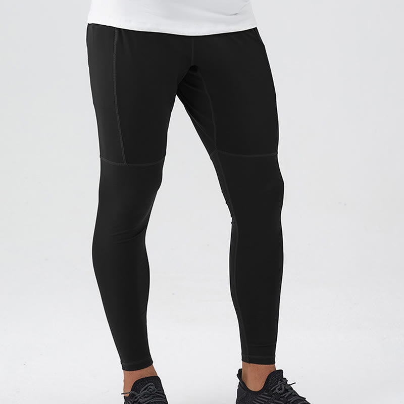 Buddha Stones Wysokie Talie Szybkoschnące Oddychające Spodnie Fitness Męskie Legginsy Z Kieszenią Na Zamek Błyskawiczny - image 20