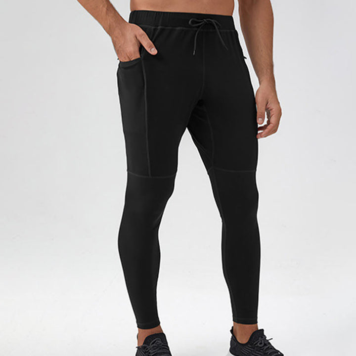 Buddha Stones Wysokie Talie Szybkoschnące Oddychające Spodnie Fitness Męskie Legginsy Z Kieszenią Na Zamek Błyskawiczny - image 24