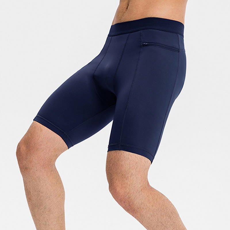 Męskie obcisłe, rozciągliwe, szybkoschnące, sportowe spodenki Buddha Stones z kieszeniami na zamek błyskawiczny - image 27