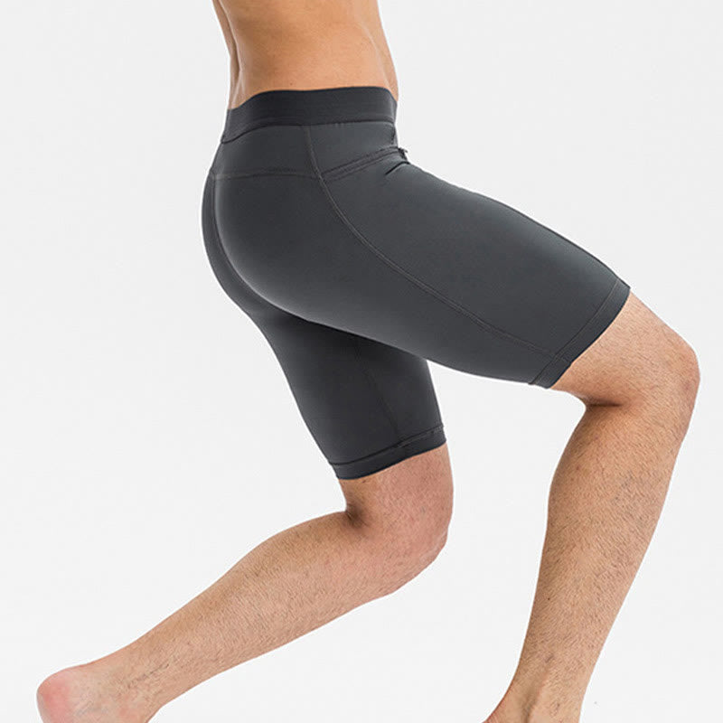 Męskie obcisłe, rozciągliwe, szybkoschnące, sportowe spodenki Buddha Stones z kieszeniami na zamek błyskawiczny - image 4