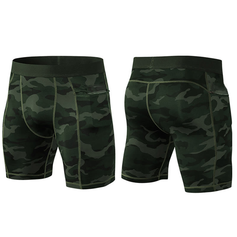 Męskie obcisłe, rozciągliwe, szybkoschnące, sportowe spodenki Buddha Stones z kieszeniami na zamek błyskawiczny - image 37